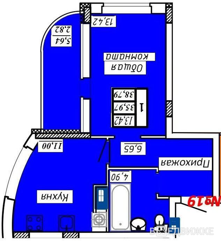 1-комнатная квартира, 39 кв.м, 4 этаж, Иваново – купить – вНедвижке